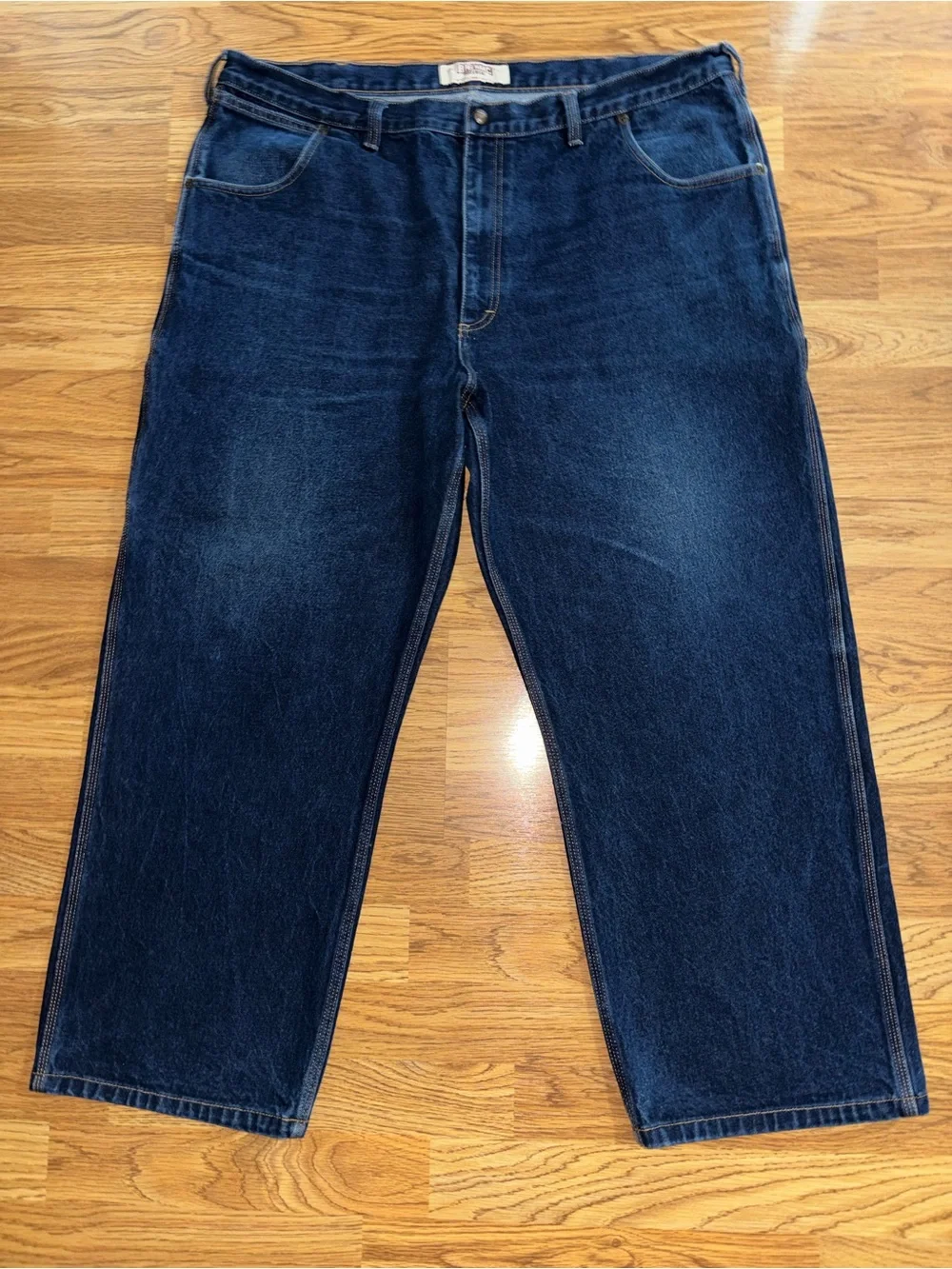 Vintage Big Mac Workwear Carpenter Jeans Men’s Size 44x28 Dark Wash Thick Heavy